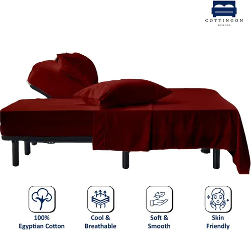 Miniatura 2 de Juego de sábanas de 4 piezas de Cottingon con cabeza flexible tamaño King, sábans superiores divididas de 34 pulgadas para camas ajustables Sleep