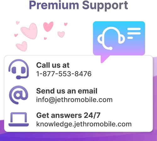 Miniatura 4 de Jethro Mobile Unlimited Talk, texto y datos de alta velocidad de 500 MB, plan prepago de 30 días, funciona con teléfonos celulares mayores, niños