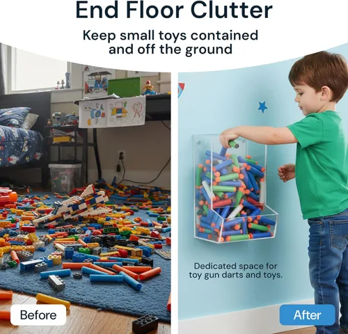Miniatura 3 de SimplyImagine Organizador de Juguetes Colgante de Acrílico con Compartimento Único para Organización y Almacenamiento en el Hogar - Organizador