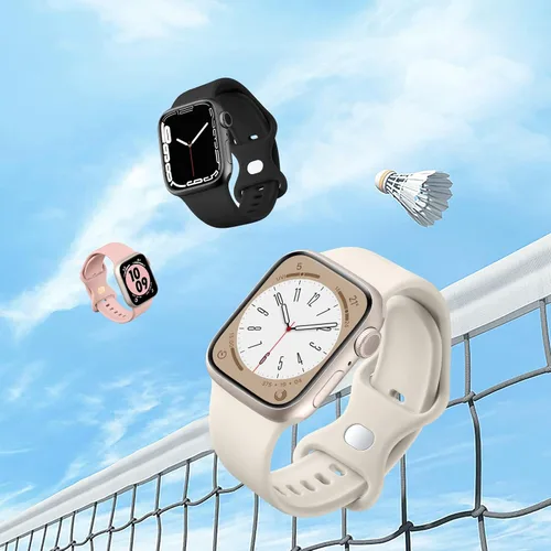 Miniatura 7 de Maledan Paquete de 6 correas compatibles con Apple Watch de 38mm 40mm 41mm 42mm 44mm 45mm 46mm 49mm, mujeres y hombres, correa deportiva de silicona