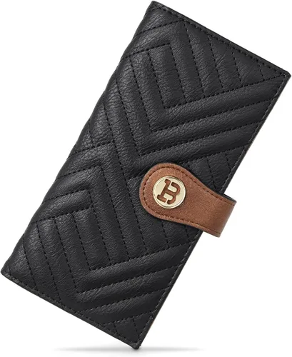 Miniatura 10 de BOSTANTEN - Cartera delgada de cuero para mujer con bloqueo RFID, cartera plegable para tarjetas de crédito con bolsillo para monedas y cremallera