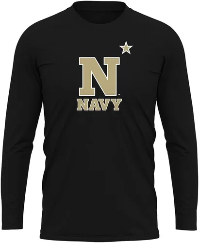 Miniatura 232 de Camisa deportiva de manga larga oficial de la NCAA Collegiate para hombre, colección negra con logotipo primario