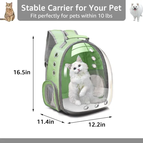 Miniatura 2 de Henkelion Mochila de viaje Bolsa de transporte de burbujas para perros pequeños y medianos, gatos, cápsula espacial para mascotas, perro para Verde