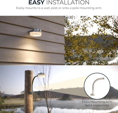 Miniatura 6 de HALO ALB - Luz LED de área de seguridad para exteriores del atardecer al amanecer con 2000 lúmenes, montaje en pared o poste, gris texturizado