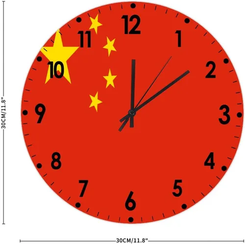 Miniatura 687 de Cheyan Reloj de pared con bandera de Canadá de 12 pulgadas, silencioso, sin tictac, de PVC, funciona con pilas, reloj redondo decorativo, regalo