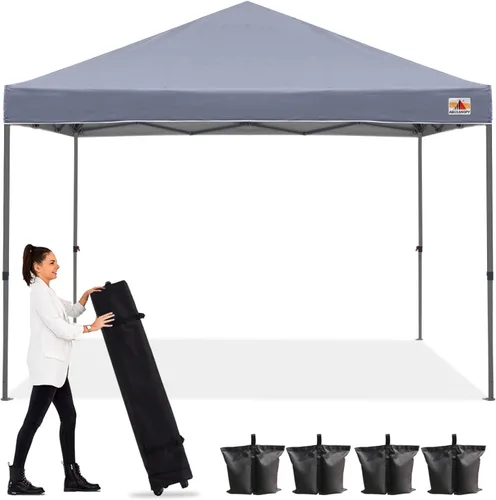 Miniatura 60 de ABCCANOPY Tienda de campaña desplegable de 10 x 10, refugio instantáneo de fácil instalación con bolsa con ruedas, toldo resistente al aire libre