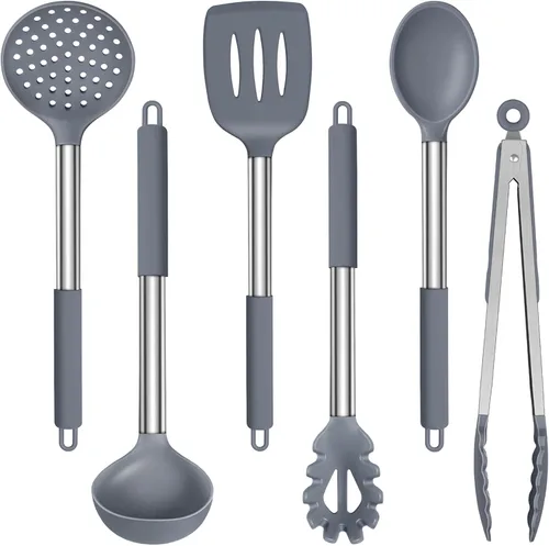 Miniatura 14 de LIANYU Juego de utensilios de cocina de 6 piezas, juego de utensilios de cocina de silicona para utensilios de cocina antiadherentes, utensilios