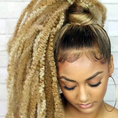 Miniatura 8 de 1 paquete de 18 pulgadas Marley trenzado de cabello trenzado Marley Twist Braids Hair Long Afro Kinky Marley para Butterfly Locs Crochet Hair (1B#)