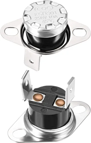 Miniatura 33 de uxcell KSD301 Termostato 104.0 °F/104°F 10A N.C Ajustar interruptor de temperatura de disco rápido para microondas, horno, cafetera 2 piezas