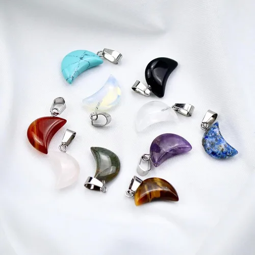 Miniatura 18 de Zenkeeper Colgante hexagonal de cristal natural – Piedra de cuarzo puntiaguda/piedra curativa en forma de corazón para hacer joyas y collares