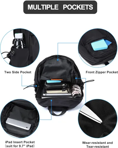 Miniatura 5 de SEAFEW Mochilas tipo bandolera tácticas, negro - pequeño, Mochilas Sling