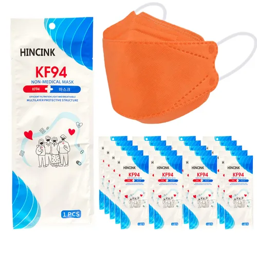 Miniatura 10 de [Paquete de 30] Mascarillas Kf94 negras [empaquetadas individualmente], unisex, máscara de 4 capas, estilo triple plegable para adultos y mayores