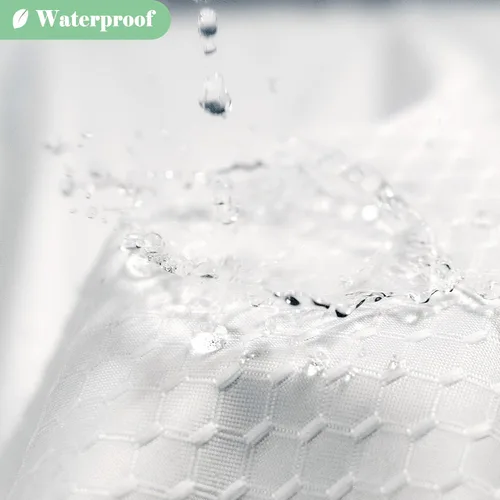 Miniatura 5 de UFRIDAY Cortina de ducha extralarga de 84 pulgadas con tejido de nido de abeja blanco y ventana con malla, cortina de baño decorativa resistente