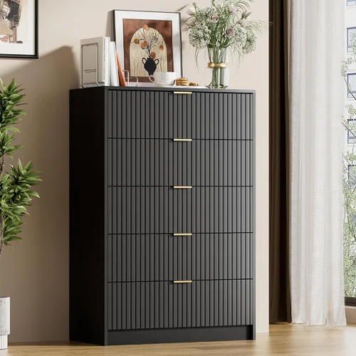 Miniatura 36 de Furniway Cómoda Beige para Dormitorio, Cómoda Moderna con 6 Cajones y Deslizadores Suaves, Cómoda Ancha con Manijas Doradas para Dormitorio, Sala