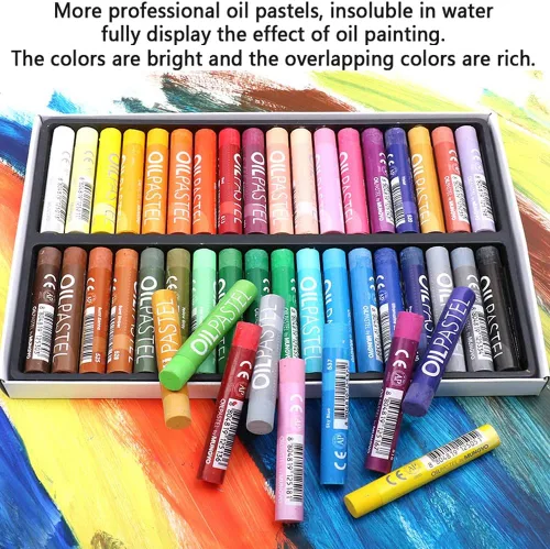 Miniatura 4 de Juego de pasteles al óleo, pintura profesional suave para dibujo, crayones de arte de grafiti lavables redondos no tóxicos, barras de pastel
