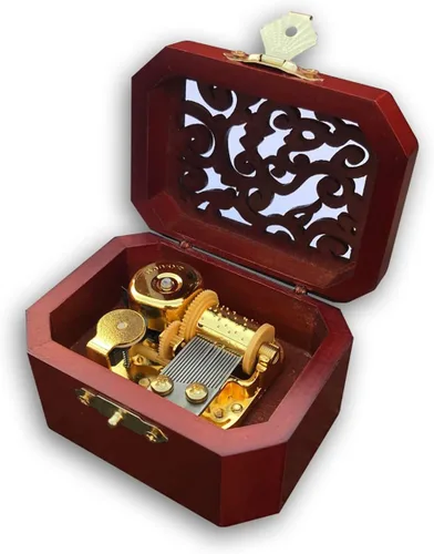 Miniatura 13 de BinkeGG Caja de música de madera con forma de corazón hueco con mecanismo musical Sankyo, melodía: Howl's Moving Castle (Merry Go Round of Life)