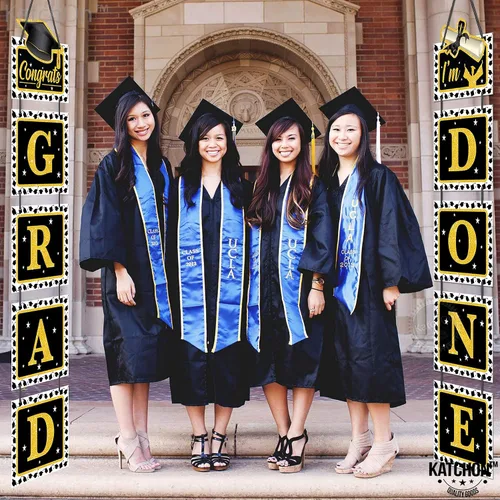 Miniatura 9 de KatchOn, Cartel de puerta de graduación con texto en inglés «Congrats Grad» de 59 pulgadas, sin bricolaje Cartel de puerta de graduación «I'm