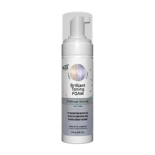 Splat Espuma tonificante brillante, rubio platino, 5 onzas, el tóner para el cabello dura hasta 10 lavados, la espuma acondicionadora ligera aumenta