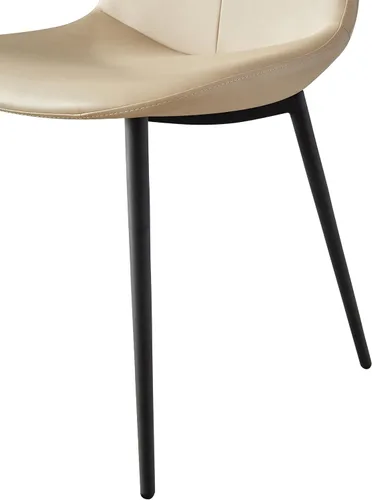 Miniatura 6 de Juego de 2 sillas de comedor con respaldo alto, sillas modernas de cocina y comedor de mediados de siglo, sillas tapizadas de piel sintética