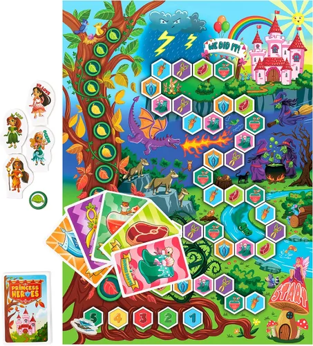 Miniatura 7 de Juego de mesa Princess Heroes – Juego cooperativo de castillo de princesa para niños de 4 años en adelante – Los niños desarrollan nuevas