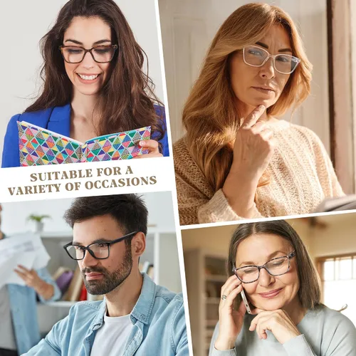 Miniatura 3 de Przene Paquete de 4 lentes de lectura con bloqueo de luz azul, lectores para mujeres y hombres con bisagra de resorte