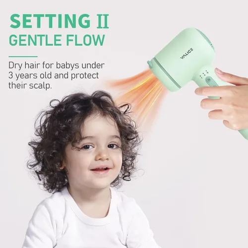 Miniatura 3 de YALICE Secador de pelo inalámbrico para bebés y niños, secador de pelo portátil con flujo de aire suave y cuidado iónico de bajo calor para bebés, 3