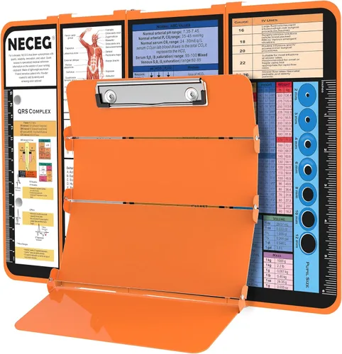 Miniatura 10 de Portapapeles de Enfermería Plegable - 4 Capas de Aluminio, Portapapeles Plegable para Enfermera, Edición Médica de Enfermería, Hojas de Referencia
