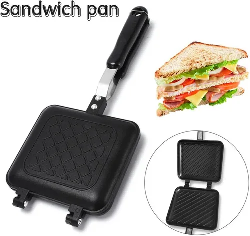 Miniatura 6 de Estink Sartén de doble cara, sartén de aleación de aluminio, sartén de doble cara, sartén antiadherente de fondo plano para tostadora, desayuno