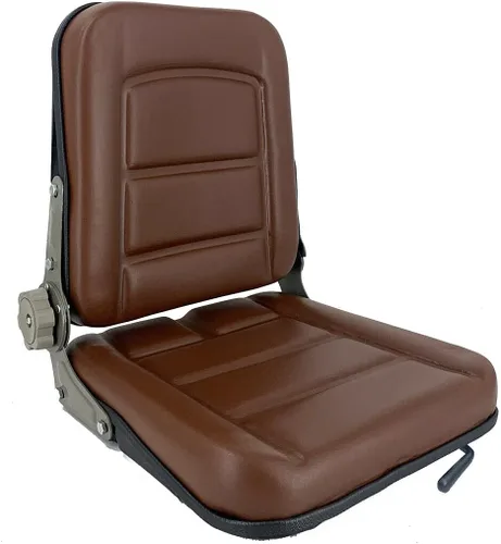 Miniatura 5 de Asiento universal para carretilla elevadora para cortacésped de jardín, asiento de suspensión plegable estilo Komatsu con respaldo ajustable, pista