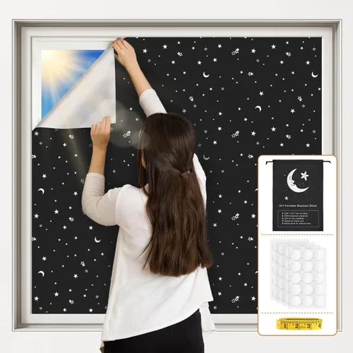 Miniatura 11 de Vanten 2025 Cortinas opacas mejoradas, cortinas de 118" x 57", material 100% opaco con cintas adhesivas, cubierta de ventana para cuarto de bebé