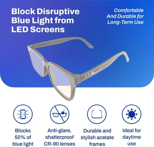 Miniatura 3 de DefenderShield Signature Blue Light Blocking Glasses for Computer, Mobile, Gaming, Sleep - Anti Eyestrain, Headache