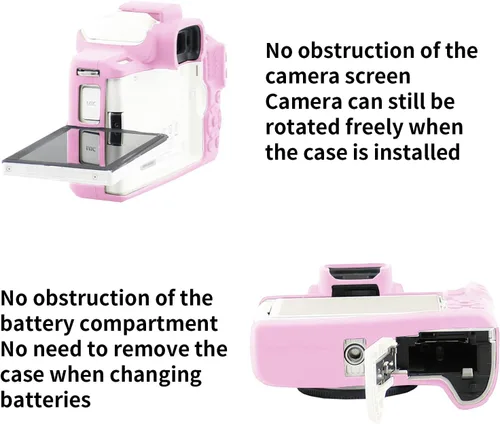 Miniatura 3 de Easy Hood Funda para Cámara para Canon EOS M50/M50 Mark II Cámara Digital, Funda de Silicona Suave Anti-Rayones Cubierta Protectora de Carcasa Rosa