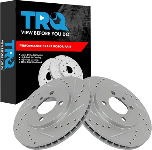 Miniatura 106 de TRQ Juego de rotores de freno de rendimiento trasero con revestimiento G premium compatible con Mazda 6 2014-2021