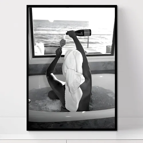 Miniatura 9 de Arte de pared en blanco y negro, cuadro vintage en blanco y negro, póster de periódico retro en blanco y negro, arte de pared preparado en blanco