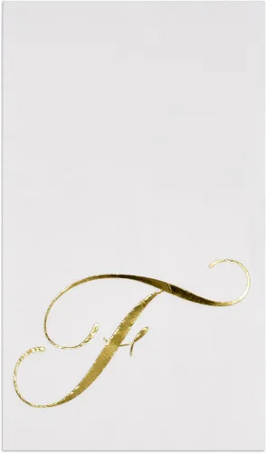 Miniatura 22 de Gift Boutique 100 Servilletas Doradas con Monograma para Invitados Letra B Paquete de Papel Desechable Elegante de Lámina Dorada Metálica Servilleta