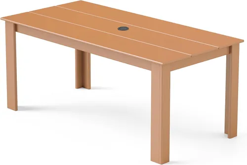 Miniatura 26 de GREENVINES Juego de comedor al aire libre de 7 piezas Juegos de mesa y sillas de plástico HDPE de 67 pulgadas para 6 Muebles de patio Todo