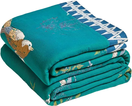 Miniatura 55 de MSGKV Manta de Tiro 100% Algodón para Cama Sofá Otoño 90''x 98'' Mantas de Muselina Súper Suaves Cálidas Colcha Bohemia Ligera Mantas Decorativas