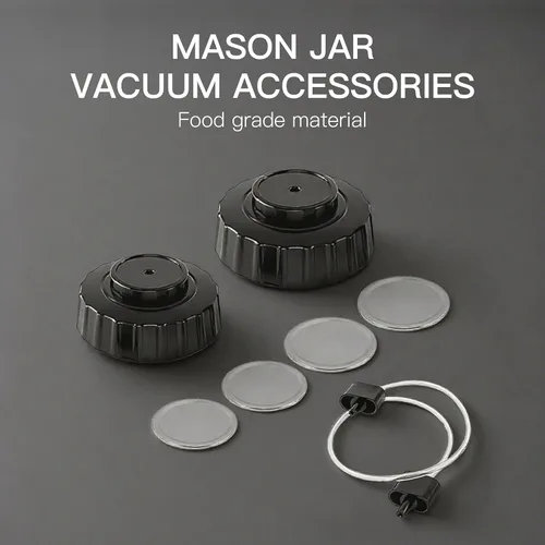 Miniatura 2 de MEGAWISE Kit de accesorios de sellado de tarros para máquinas de vacío MEGAWISE &FoodSaver de boca regular y ancha