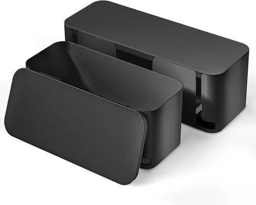 Miniatura 9 de YECAYE Paquete de 2 cajas de organización de cables, caja organizadora de cables para mascotas para el hogar y la oficina, caja protectora de cables