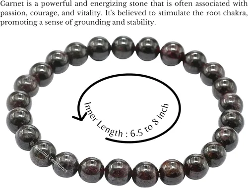 Miniatura 91 de Amazing Gemstone Pulsera de cristal para mujeres y hombres, pulsera de cristal curativo de protección, pulsera elástica con cuentas de piedras