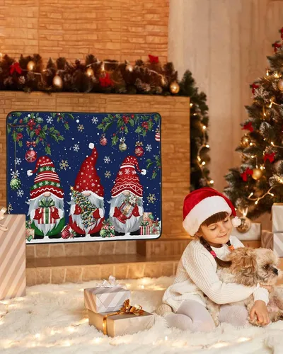 Miniatura 39 de Cubierta magnética azul para chimenea, detiene la pérdida de calor, pantalla de chimenea para interiores, bolas de gnomos de Navidad, árbol de copo