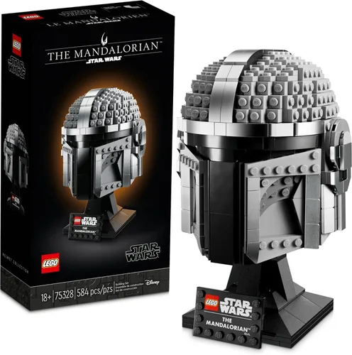LEGO Star Wars The Mandalorian Helmet 75328 Kit de modelo para construir, juego de decoración coleccionable para adultos, hombres, mujeres, mamá,