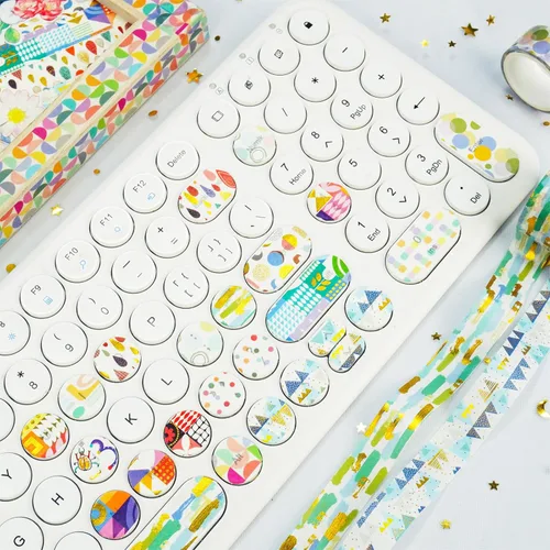 Miniatura 8 de Bonito juego de 12 rollos de cinta washi de papel de aluminio dorado para dibujo de dibujos animados, cintas decorativas para artes, manualidades