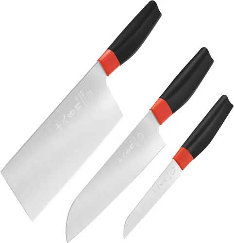 Juego de cuchillos de cocina SHI BA ZI ZUO, cuchillo de carne, cuchillo de chef, cuchillo santoku profesional con mango de diseño ergonómico