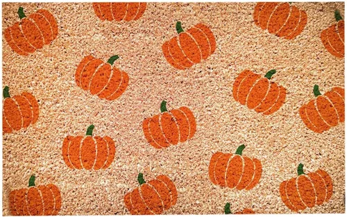 Miniatura 5 de Tapete de bienvenida para exteriores de 23.6 x 15.7 pulgadas, de goma de goma de calabaza resistente, faroles de calabaza, tapete para puerta