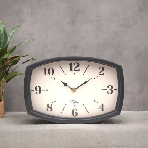 Miniatura 6 de Reloj de pared negro retro rectangular de metal, funciona con pilas, estilo antiguo de diseño para cocina, sala de estar u oficina, pequeño