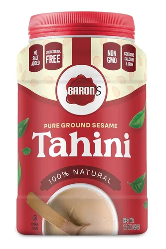 Baron's Kosher 100% Pure Ground Sesame Tahini 16-ounce Jars (1 Pound (Pack of 1))