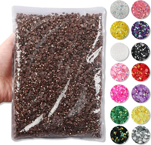 Paquete grande de 50000 diamantes de imitación de resina de 0.118 pulgadas (0.118 in), con parte trasera plana, diamantes de imitación de color AB