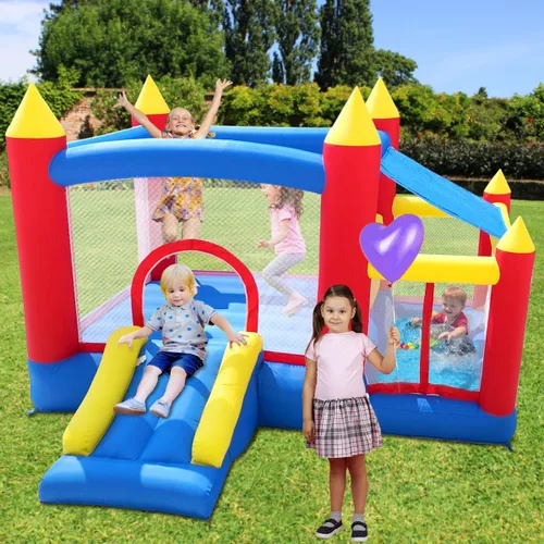 Miniatura 5 de Baralir Casa inflable de rebote con sala de pelotas para niños de 3 a 6 años, casa de rebote interior con tobogán, castillo de salto inflable
