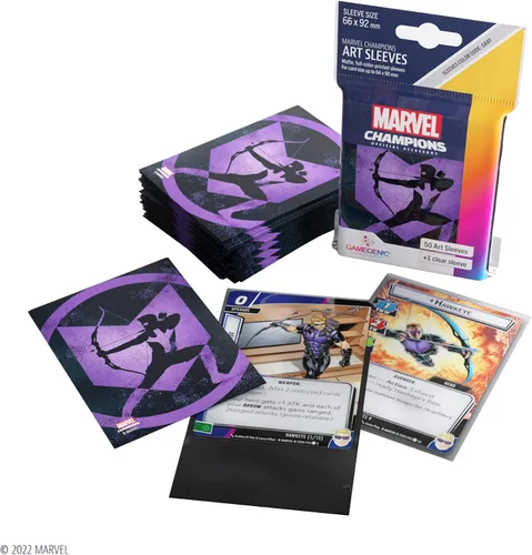 Miniatura 3 de Gamegenic Marvel Champions Fine Art - Fundas para cartas de Hawkeye Art 50+1CT - Las fundas para cartas de Marvel Champions son suaves